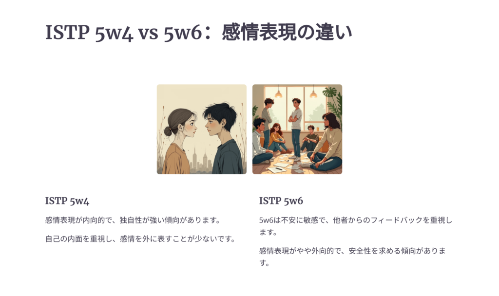 ISTPでエニアグラム5w4vs5w6